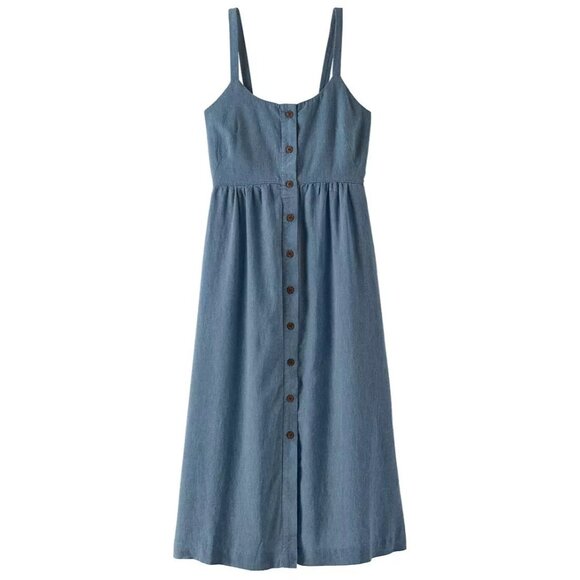 Patagonia Dresses & Skirts - Patagonia Women's Garden Island Dresse Whole Weave Still Blue Pockets Size XL